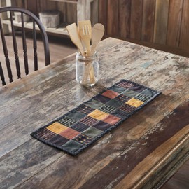 VHC Brands Runner 8x24, Cotton Dining Room, Kitchen Table Runner, Country Farmhouse Style, Heritage Farms Collection, Rectangle 8x24, Deep Burgundy