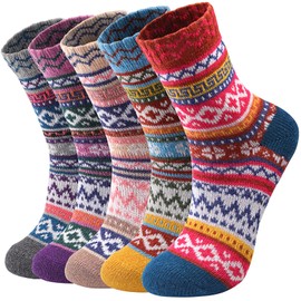Pleneal 5 Pack Thick Soft Winter Boot Socks for Women - Warm Wool Socks