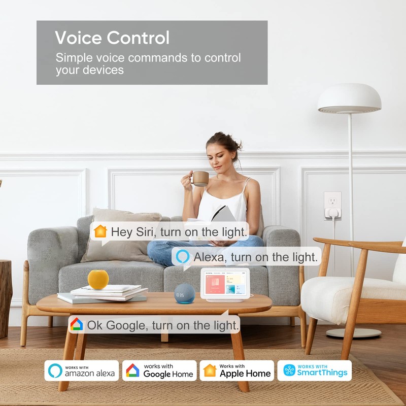 Onvis Matter Over Thread Smart Plug, Smart Mini Outlet, Works