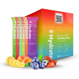 310 Hydrate Electrolytes Powder Packets - No Sugar Hydration Packets with Key Vitamins & Minerals - Keto Friendly - Tasty Sugar Free Electrolyte Drink - 30 Single Servings (Variety Flavors)