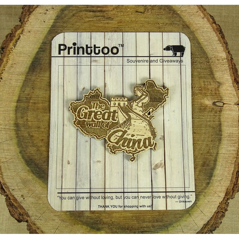 Great Wall of China Wood Engraved Wooden Fridge Magnet Souvenir