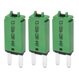 DMiotech 3 Pack 28V DC 30A Green ATC/ATO Manual Narrow Mini Resettable Fuse for Automotive Circuit Breaker Reset Fuses Low Profile Blade Fuses for Car Truck SUV Marine Boat Motorcycle