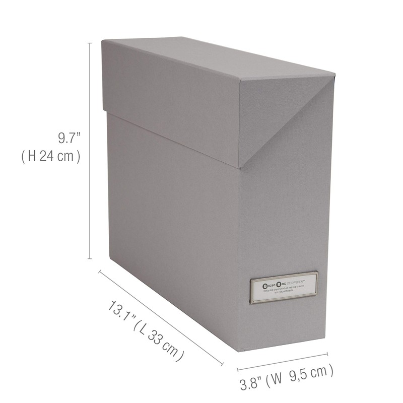 Bigso Lovisa Fiberboard Label Frame 12 File Storage Box, 9.4