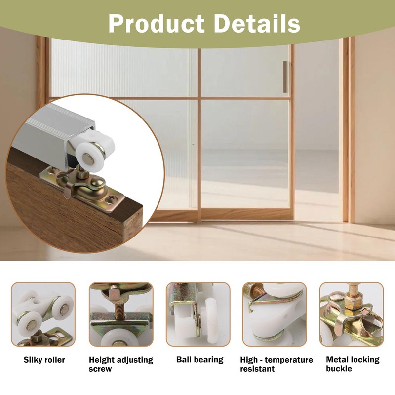3/4 Inch RV Pocket Door Rollers, 2 Pack