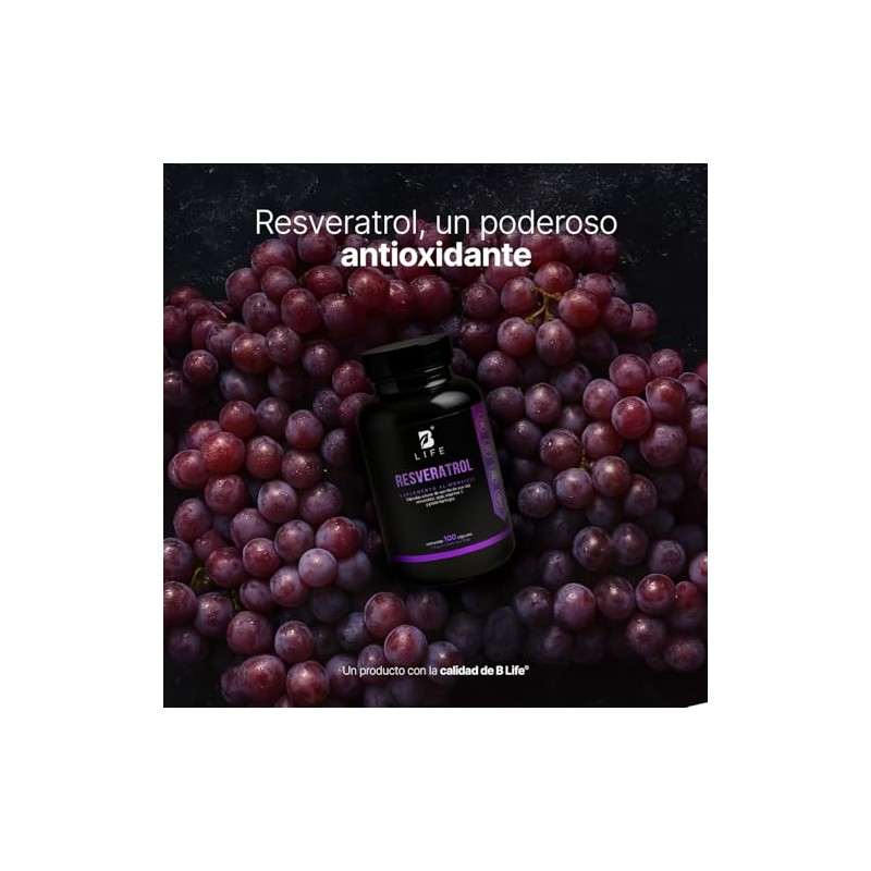 Life Resveratrol 100 Cápsulas Antioxidante Pimienta Negra Uva Roja Acai
