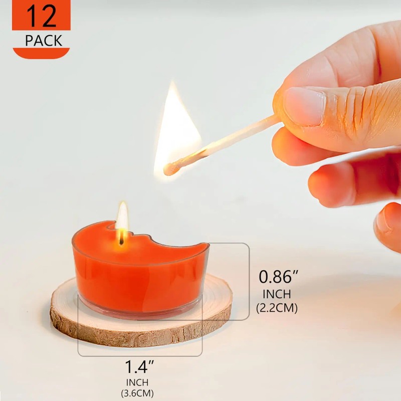 Summer Fresh Citrus Scented 12-Pack Gradient Orange Tea Light Candles