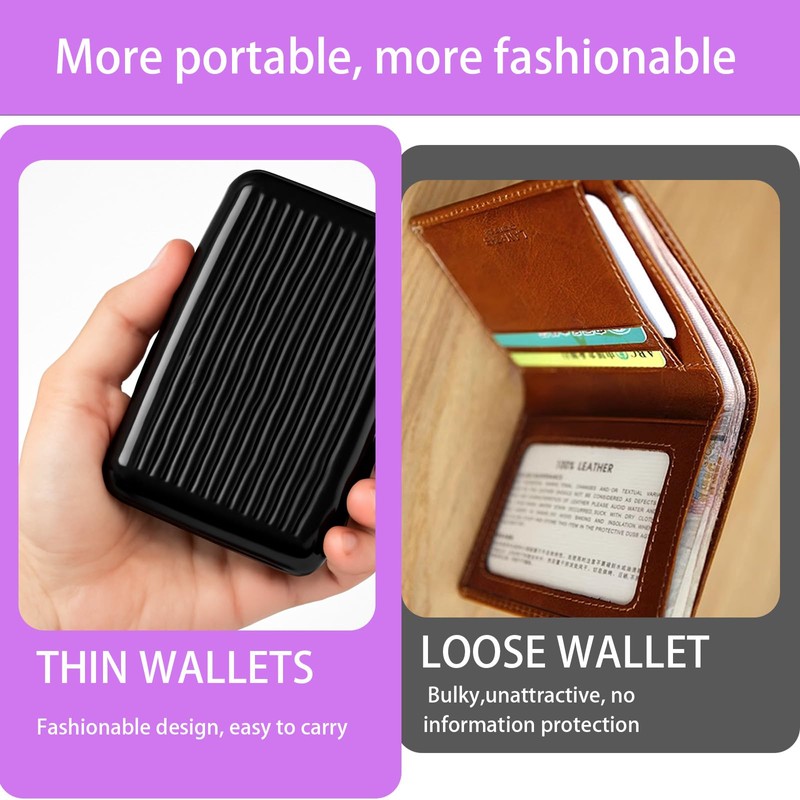 QhgPnt Credit Card Holder 3-Pack, RFID Blocking Card Protector, Slim