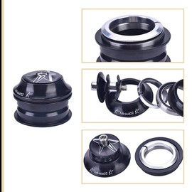 Bicycle Headset 1 1/8 Bicycle Headset Front Steerer Shaft Replacement Device Threadless Headset for 44 mm MTB Road Bicycle (Black)