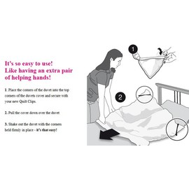 3 sets of Quilt Clips, the quick & easy way to change your duvet cover (6 clips in total)