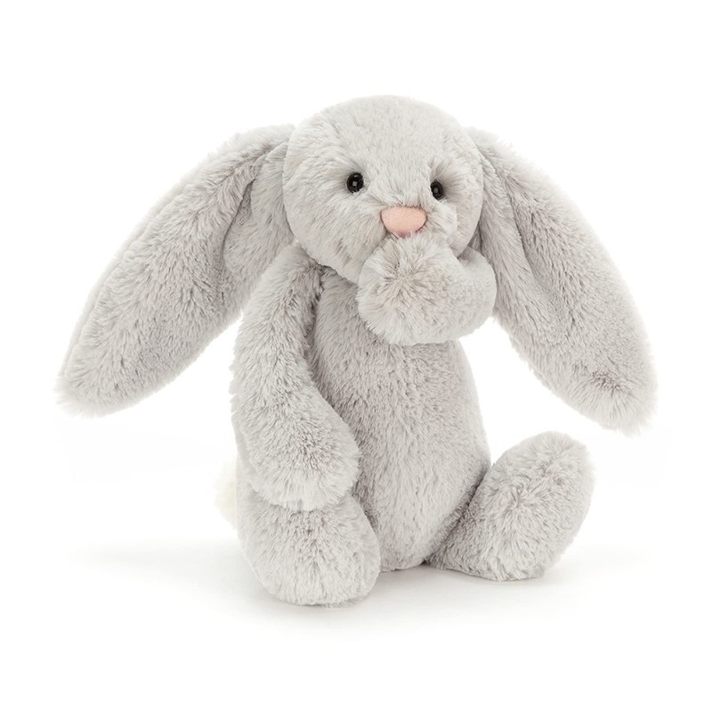 Jellycat Bashful Grey Bunny Stuffed Animal, Medium 12 inches -