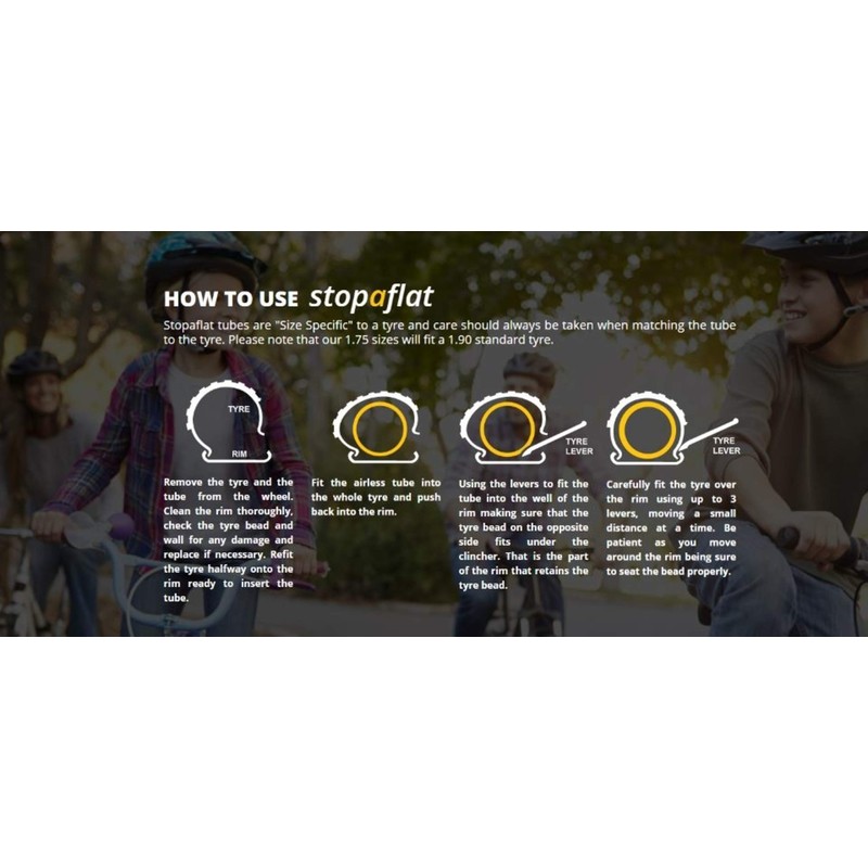 Stop-A-Flat Puncture Proof, Thorn-resistant, No-flat, Bicycle Tube, 16 x 2.125