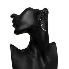 Swirl Earrings for Women, Stainless Steel Spiral Dangle Earrings for Women Trendy, Spiral Threader Earrings - Hypoallergenic Earrings for Women - Silver