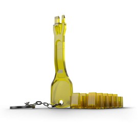 LINDY 10 x RJ-45 Port Blockers with Key - Yellow