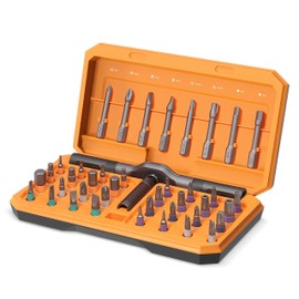LOFICOPER Ratchet Screwdriver Set, 42 in 1 Magnetic Screwdriver Kit with 40 PCS Precision Bits, T Ratchet Flexible Handle, Portable Repair Tool Kit for Furniture, Electronics, Bike