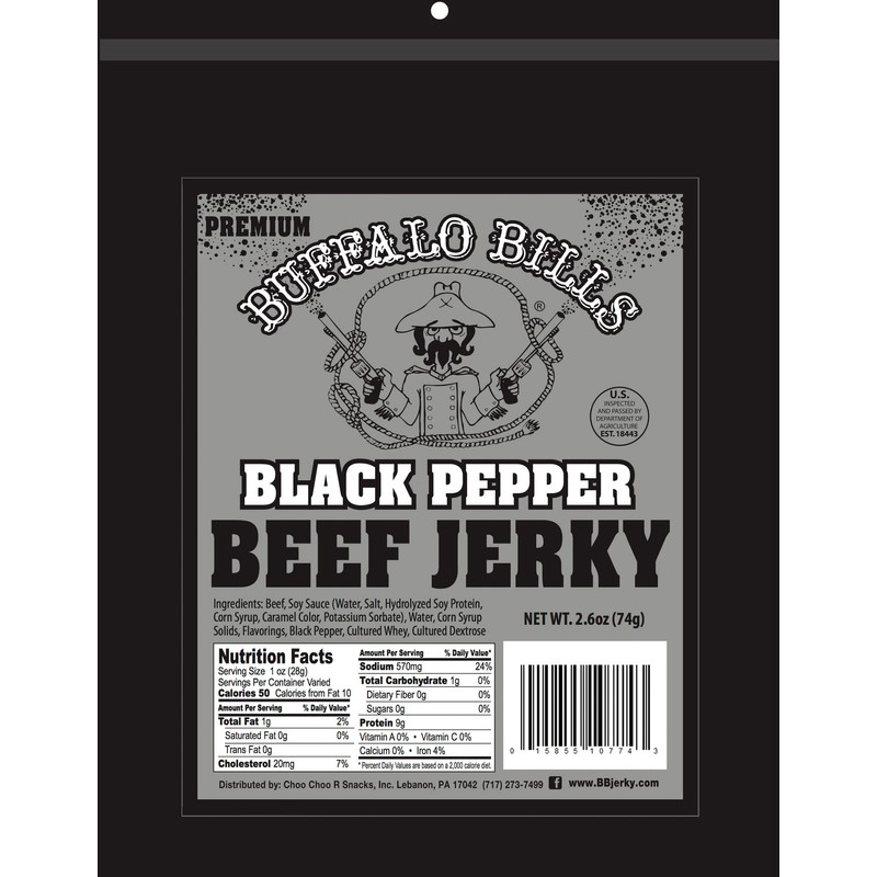 Buffalo Bills 2.6oz Premium Black Pepper Beef Jerky Packs (3