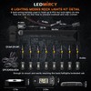LEDMIRCY Switchback LED Rock Lights Kit White/Amber Strobe with Wiring