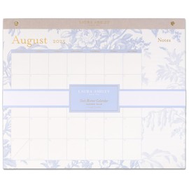 Laura Ashley 2025-2026 Desk Blotter Calendar, 17-Month Monthly Planner, 14x17 Inches, Garden Toile Vintage Botanical Design, Tear-Off Pages, Gold Accents & Sturdy Backing for Office or Home