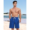 YnimioAOX Men’s Swim Trunks with Compression Liner 9 Inch Bathing