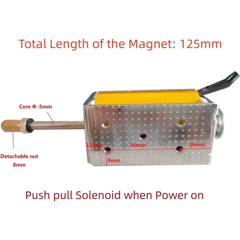 AUPOREY Push Pull Solenoid DC 24V 35mm Long Stroke Small