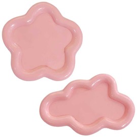 2 Pcs Resin Jewelry Tray Cloud Flower Shape Jewelry Dish Trinket Plate Desktop Decorative Tray Jewelry Organizer for Earring Ring Bracelet Necklace Jewelry Holder (Pink)