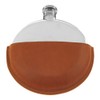 English Pewter Company 5.5oz Plain Round Ellipse Flask with Genuine