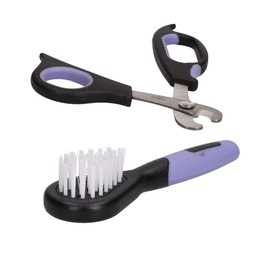 AB Tools Small Animal Deluxe Claw Trimmer Nail Cutter & Mini Soft Brush Guinea Pig, Rabbit