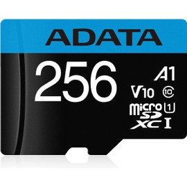 ADATA Premier 256GB MicroSDHC/SDXC UHS-I Class 10 V10 A1 Memory Card with Adapter Read up to 100 MB/s (AUSDX256GUICL10A1-RA1)