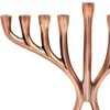 Contemporary Hanukkah Menorah, Polished, Non-tarnishing, Holds Most Hanukkah Candles (Copper)
