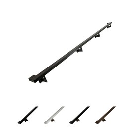 Urban Contemporary Aluminum Complete Handrail Grab Bar Set, Brackets Included, Powder Coated Finish (Black, 7 Foot Handrail)