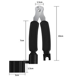 Linkidea 3-in-1 Guitar Tool, String Winder, Pin Puller, String Cutter for Guitar Restringing Repairing (Black)