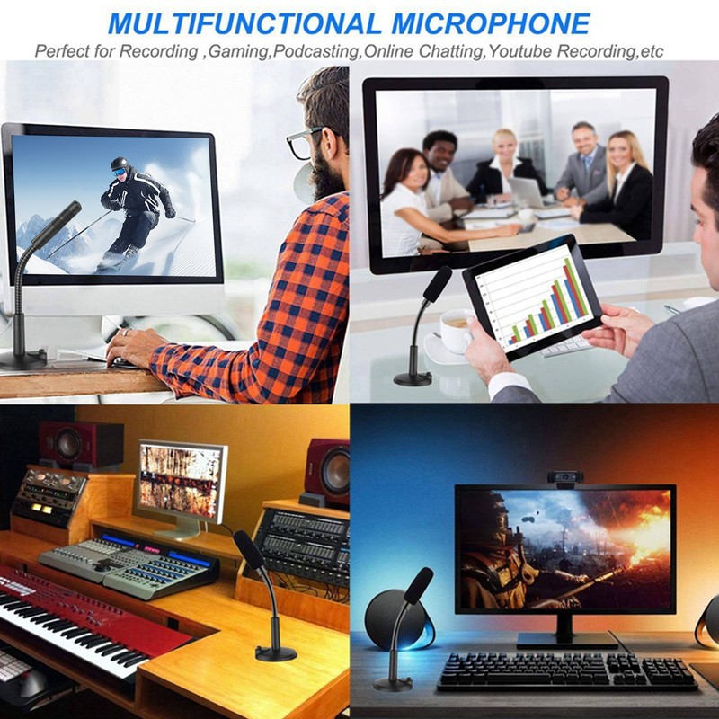 USB Microphone Adjustable Hose Desktop Computer PC Live Broadcast Business
