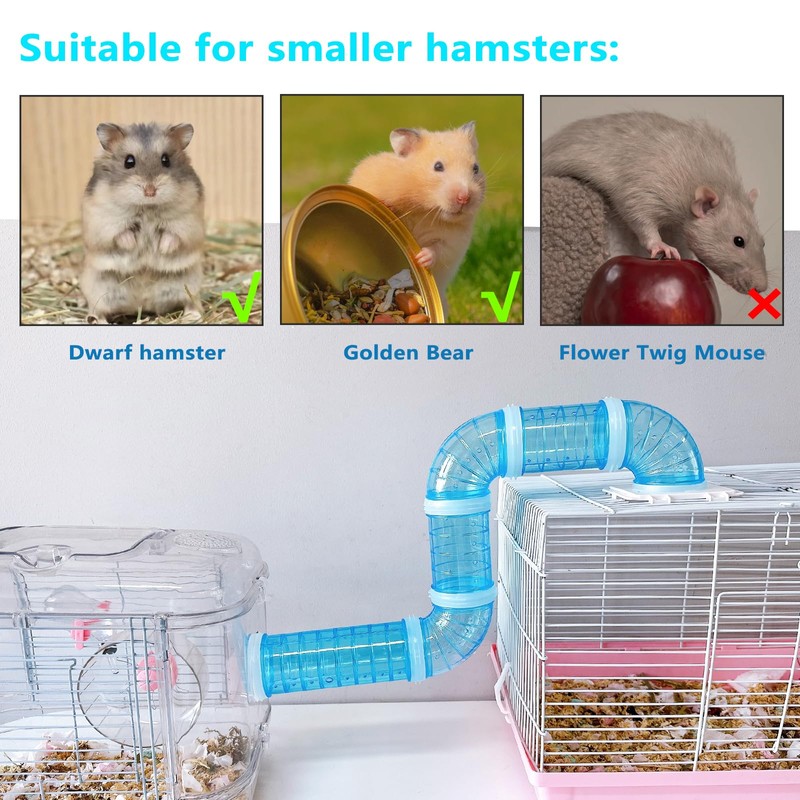 8PCS Hamster Tunnel Tube DIY Assorted Toy Transparent Adventure Pipe