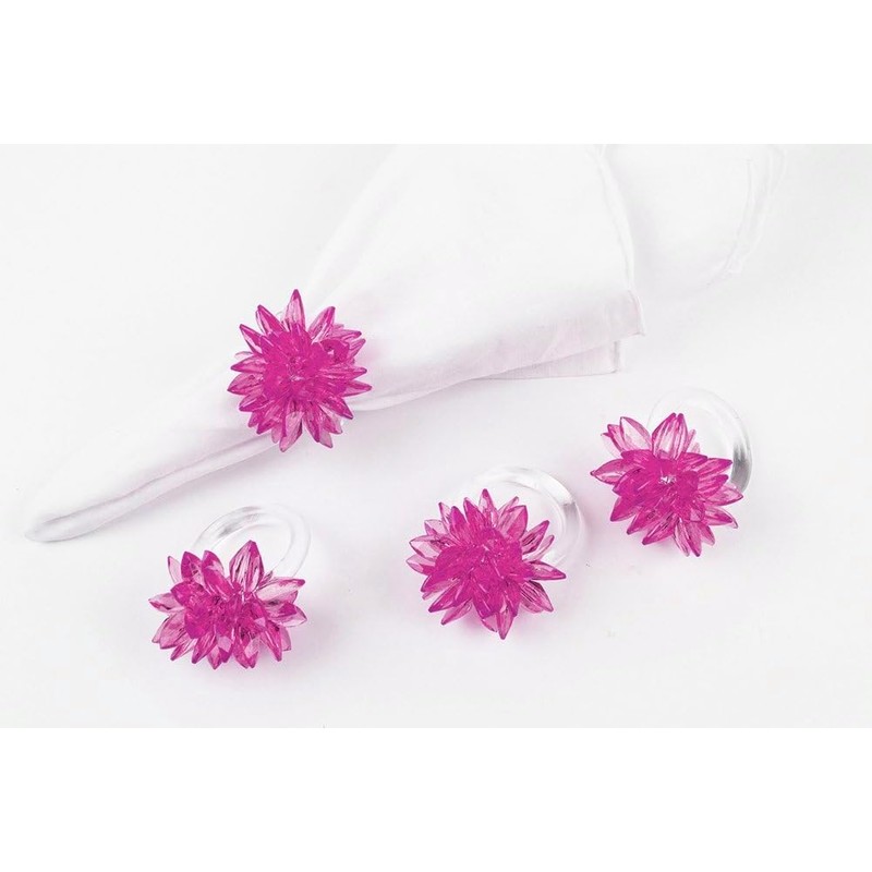 Fennco Styles Crystal Design Collection Napkin Rings - Set of