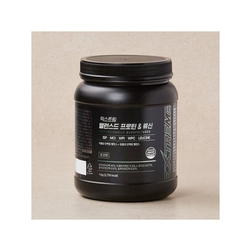 Extreme [NEO택배][익스트림] 밸런스드 프로틴&류신 헬스 단백질보충제 1kg 1통(25일) [NEO Delivery][Extreme]