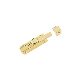Carlisle Brass - 102mm (4") Heavy Duty Sliding Surface Door Lock Bolt for Internal Latch Doors and External Doors and Windows (Polished Brass)
