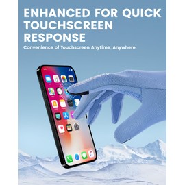 AsbaSweet Running Gloves, Touch Screen Winter Gloves, Lightweight Windproof Gloves for Cycling and Sports, Non-Slip with Elastic Cuff - Great Christmas Day Gifts for Men Women (Sky Blue, Medium)