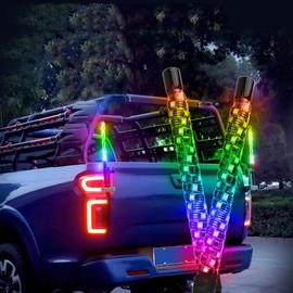 LED Whip Light with Remote Control & APP Control, Car LED Lights, 12V RGB Chasing Lighted LED Antenna Whips, Suitable for UTV ATV Polaris RZR Can-Am SXS Truck