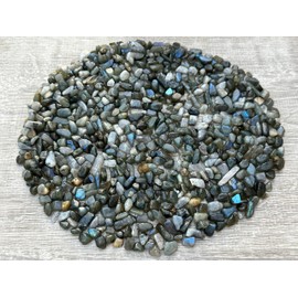 Labradorite Blue Chips – Natural Mini Labradorite Blue Stones, Crushed Undrilled Labradorite Blue, Semi-Tumbled Genuine Labradorite Blue (1/4 lb)