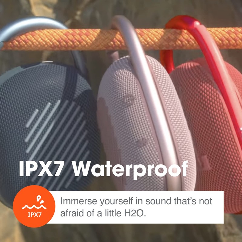 JBL Clip 4 (Red) + Bundle with Case Logic Braided