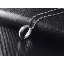 LUXRE L61SL01 Ring Necklace, Silver, Stainless Steel, Chain, Approx. 21.7 - 23.6 inches (55 - 60 cm), Includes Adjuster, Stainless Steel, No Gemstone