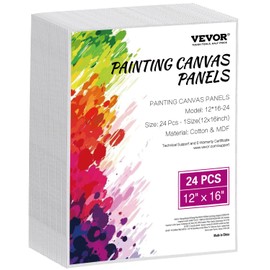 VEVOR Canvas Boards for Painting, 12 x 16 Inch White Canvases for Painting, 24 Pack Painting Canvas Panels for Sketching, Acrylic and Oil Painting, Watercolor, Paint Canvas for Kids and Professionals