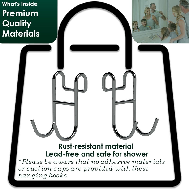 Jovware Shower Caddy With Hooks - Razor Holder and Loofah