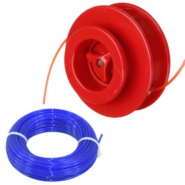 HUMAPYDU Replacement Weed Eater Bump Head with 49ft .095" Trimmer Line Trimmer Head for Straight Shaft String Strimmer Lawn Mower (Orange+49ft)