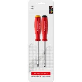 PB Swiss Tools - SwissGrip Screwdriver Set for Slotted size 3 and Phillips Screws size 1, Model #8261.CN, Set of Two Screwdrivers, Screwdrivers