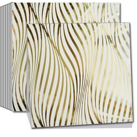 SHOWCOLOUR 20 Sheets Peel and Stick Backsplash Marble Look Tiles 11.8"X11.8" Colorful Self Adhesive Wall Tile Back Splashes for Kitchen (20, Gold)