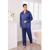 JupiterSecret Mens Silky Satin Pajamas Set Long Sleeve Button-Down Luxurious