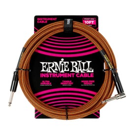 【正規品】 ERNIE BALL 6470 楽器用シールドケーブル 10フィート BRAIDED INSTRUMENT CABLE 3.05m STRAIGHT/ANGLE パンプキン・パイ
