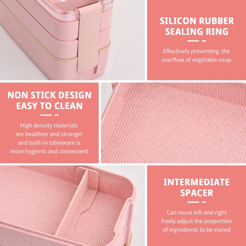 Daelesr 1 Pack Reusable Lunch Bento Boxes, Meal Prep Brotdose