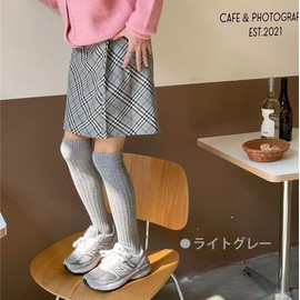 Eukkis Wool Compression High Socks, 2-Piece Set, Leg Shaped, Right Angle, Rib Pattern, Knitting Socks, Thick Thermal Socks, Autumn and Winter, Warm, Women's, Below Knee Length, Knit Socks, Cute, dark