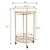FLORA Round Black Rolling Bar Cart Wine Rack and Lockable